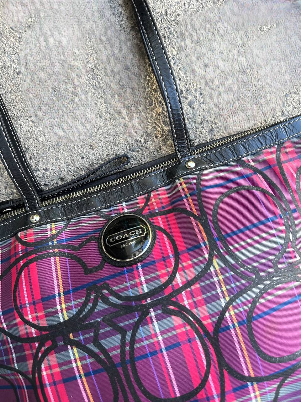 COACH TARTAN TOTE