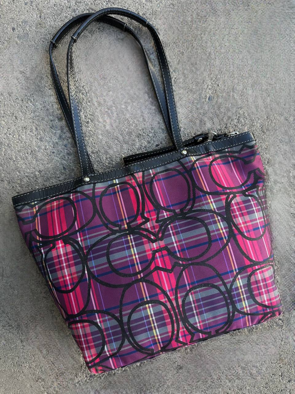 COACH TARTAN TOTE