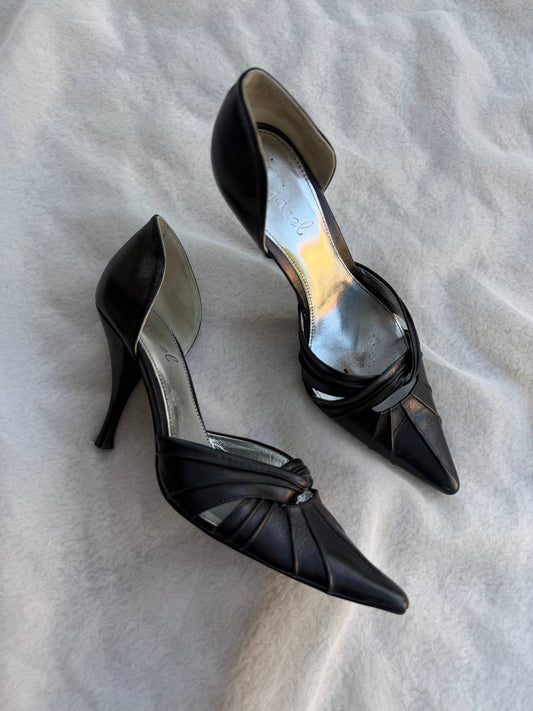 BLACK KITTEN HEELS GACEL (37)
