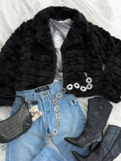 FURRY COAT BLACK (M)